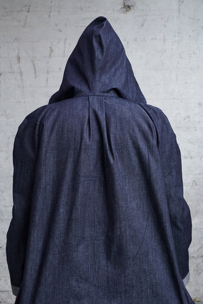 hooded oversized parka with detachable inner jacket