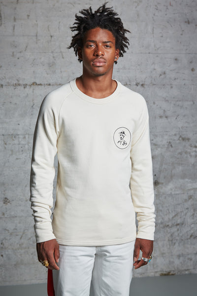 nwm 15.4 crewneck sweater with an embroidered portrait made from 100% organic cotton