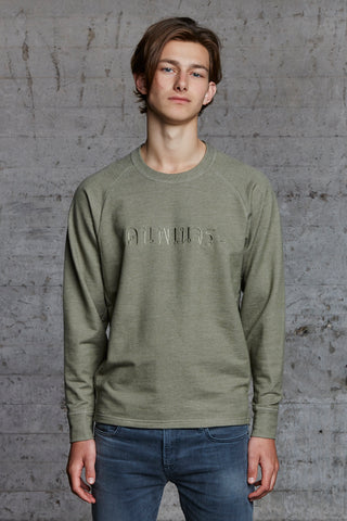 organic crewneck oversized sweater featuring raglan sleeves and ton sur ton embroidery, nwm 15.10