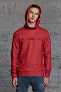 organic hooded sweater with No Where Man ton sur ton embroidered, nwm 15.11