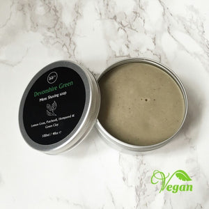 devonshire green, 100ml: shaving soap, 100% natural handmade skincare