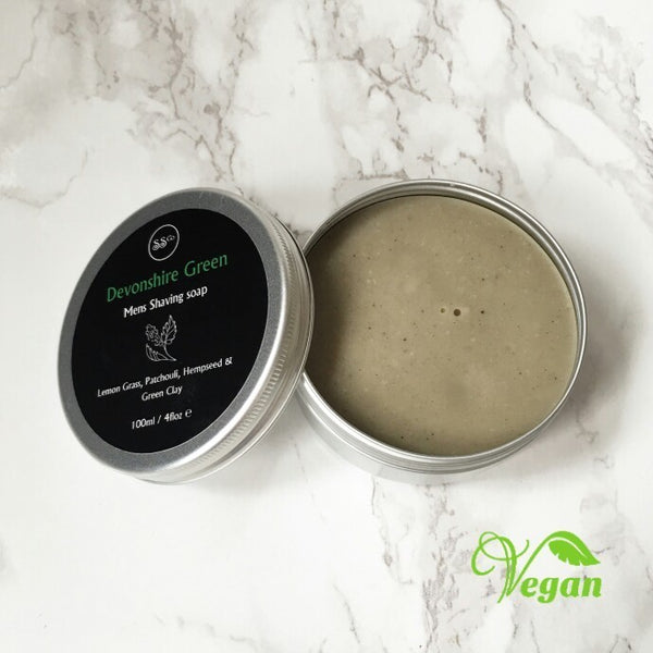 devonshire green, 100ml: shaving soap, 100% natural handmade skincare