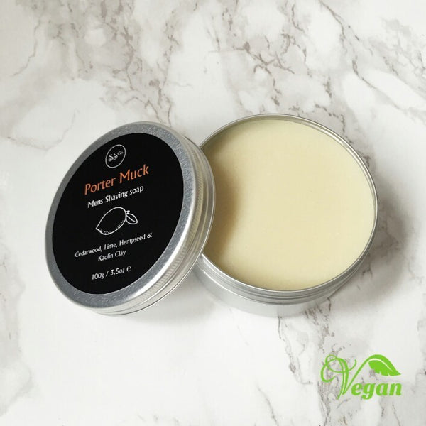 porter muck, shaving soap 100g; 100% natural handmade skin care
