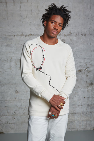 nwm 15.3 crewneck sweater with a double balloon embroidery made from 100% organic cotton