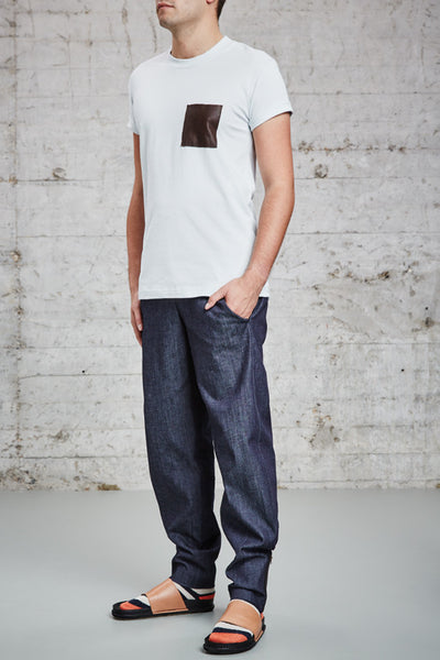 ssfw 157: t-shirt with lambskin chest pocket made from 100% organic pique cotton